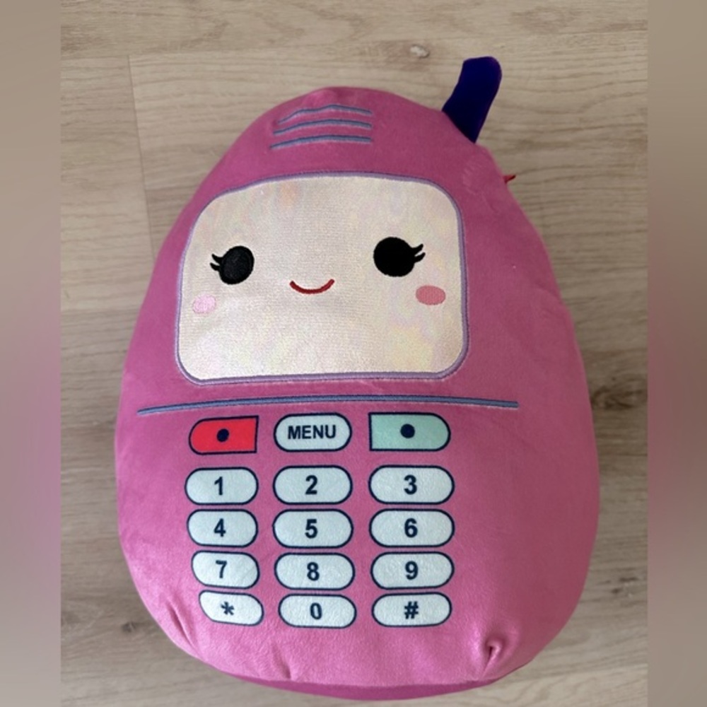 Pink Cell Phone Squishmallow stuffy 14”
